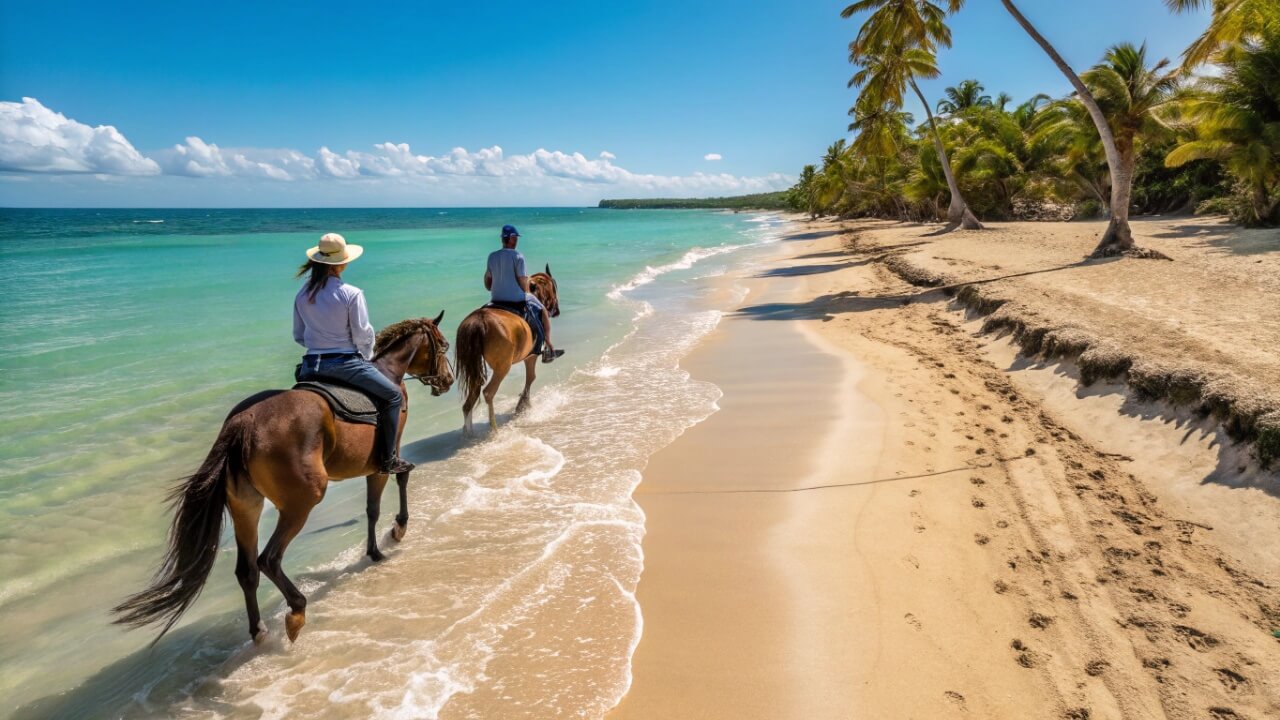 Horseback riding on the beach